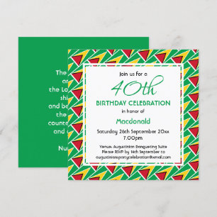 Invitation GUYANA DRAPEAU Personnalisé Anniversaire Célébrati