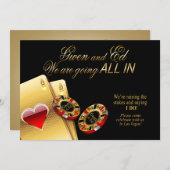 Invitation Gwen ALL IN Casino Mariage ASK 4 NOMS IN CHIPS (Devant / Derrière)
