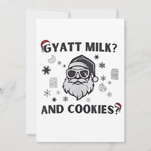 Invitation Gyatt Lait et Biscuits Drôle de Père Noël Gen Alph