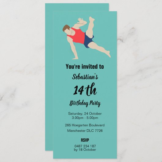 Invitation Gymnaste masculin (Devant / Derrière)