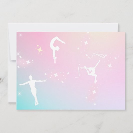 Invitation Gymnastics Birthday Pink Gym Party Photo (Dos)