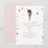 Invitation Gymnastics Tumbling Pink Scalloped Birthday Party (Devant / Derrière)