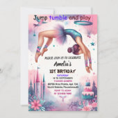 Invitation gymnastique amicale moderne mignonne fille rose 10 (Devant)