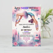 Invitation gymnastique amicale moderne mignonne fille rose 10 (Debout devant)