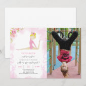 Invitation Gymnastique Anniversaire Avec Photo (Devant / Derrière)