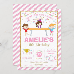 Invitation Gymnastique Anniversaire de la fête de la danse Fi