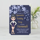 Invitation Gymnastique Anniversaire de la fête Marine Bleu Ba (Debout devant)