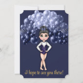 Invitation Gymnastique Anniversaire de la fête Marine Bleu Ba (Dos)