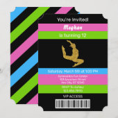 Invitation Gymnastique Anniversaire Parties scintillant Or In (Devant / Derrière)