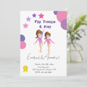 Invitation Gymnastique Anniversaire Soeurs rose Salle De Spor (Debout devant)