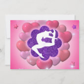 Invitation Gymnastique Anniversaire Soirée rose violet Invita (Dos)
