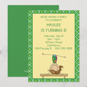 Invitation Gymnastique artistique Green Stars