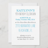 Invitation Gymnastique Blue Polka-Dot avec coeur (Dos)