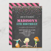Invitation gymnastique d'anniversaire (Devant / Derrière)