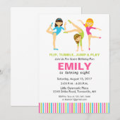 Invitation gymnastique de fête d'anniversaire (Devant / Derrière)