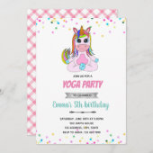 Invitation gymnastique de yoga Unicorn (Devant / Derrière)