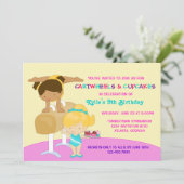 Invitation Gymnastique des roues et des cupcakes (Debout devant)