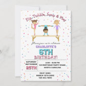 Invitation Gymnastique Enfants Fille Anniversaire Thème de fê (Devant)