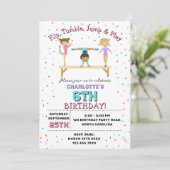 Invitation Gymnastique Enfants Fille Anniversaire Thème de fê (Debout devant)