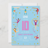 Invitation Gymnastique et acrobatie sport fille anniversaire (Devant)