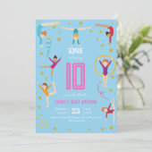Invitation Gymnastique et acrobatie sport fille anniversaire (Debout devant)