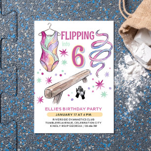 Invitation Gymnastique et Tumbling pour Anniversaire de Tout
