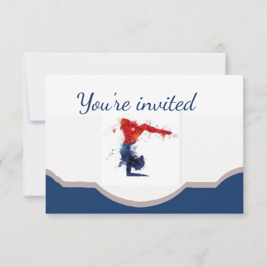 Invitation Gymnastique fête d'anniversaire (Devant)