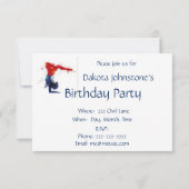 Invitation Gymnastique fête d'anniversaire (Dos)