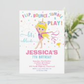 Invitation Gymnastique Fête d'anniversaire Unicorn Blonde Gir (Debout devant)