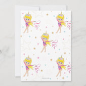 Invitation Gymnastique Fête d'anniversaire Unicorn Blonde Gir (Dos)