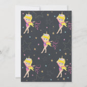 Invitation Gymnastique fête d'anniversaire Unicorn Blonde Gir (Dos)