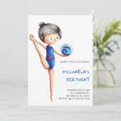 Invitation Gymnastique fille simple mignonne fête d'anniversa (Debout devant)