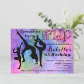 Invitation Gymnastique Flip Girls Anniversaire Fête Invitatio (Debout devant)