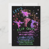 Invitation Gymnastique Flip Girls Anniversaire Fête Invitatio (Devant)