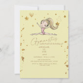 Invitation Gymnastique jaune Tumble & Twirl Anniversaire (Devant)