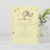 Invitation Gymnastique jaune Tumble & Twirl Anniversaire (Debout devant)