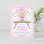 Invitation Gymnastique Jump Anniversaire Blonde (Debout devant)