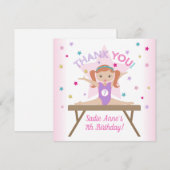 Invitation Gymnastique Jump fête d'anniversaire Red Hair Merc (Devant / Derrière)