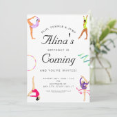 Invitation Gymnastique moderne fête d'anniversaire (Debout devant)