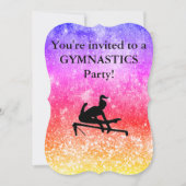 Invitation Gymnastique Rainbow Birthday Party (Devant)
