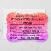 Invitation Gymnastique Rainbow Birthday Party (Dos)