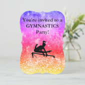 Invitation Gymnastique Rainbow Birthday Party (Debout devant)