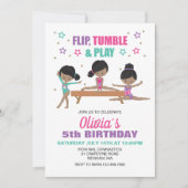 Invitation Gymnastique Retourner Tumble & Jouer Anniversaire (Devant)