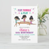 Invitation Gymnastique Retourner Tumble & Jouer Anniversaire (Debout devant)