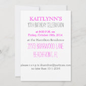 Invitation Gymnastique rose Polka-Dot avec coeur (Dos)