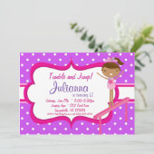 Invitation gymnastique rose pourpre de fête (Debout devant)