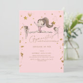 Invitation Gymnastique rose Tumble & Twirl Anniversaire (Debout devant)