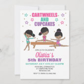Invitation Gymnastique roues et cupcakes Anniversaire Invita (Devant)