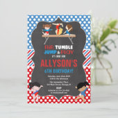 Invitation Gymnastique rouge blanc bleu olympique anniversair (Debout devant)