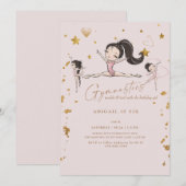 Invitation Gymnastique Tumble Twirl Anniversaire de la fête d (Devant / Derrière)